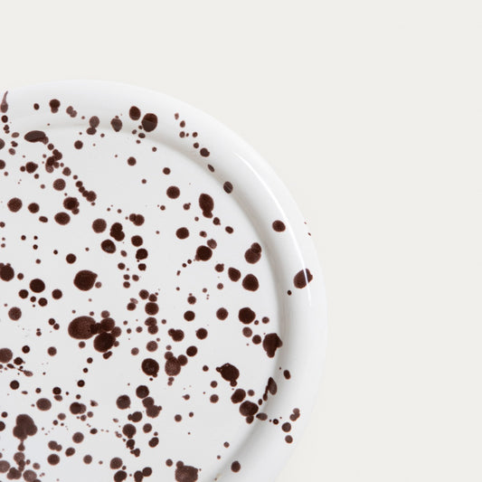 WILORA Dessert Plate Spotted Brown 21 cm