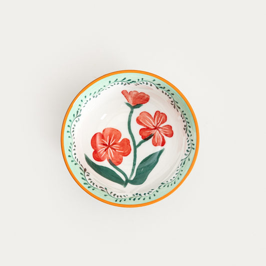 Miska LIMK Ceramic Bowl with Red Flowers - 12 cm Porcelain
