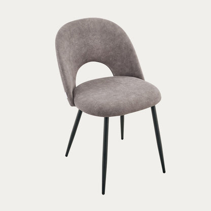 TRIVIO Grey Fabric Chair with Black Metal Legs