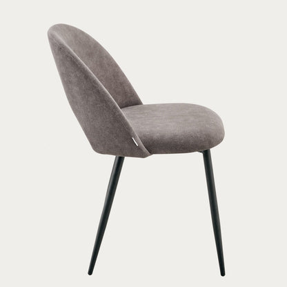 TRIVIO Grey Fabric Chair with Black Metal Legs