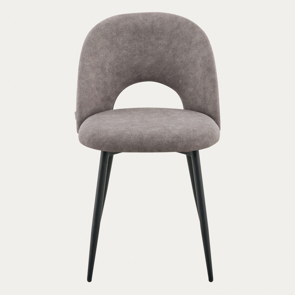 TRIVIO Grey Fabric Chair with Black Metal Legs