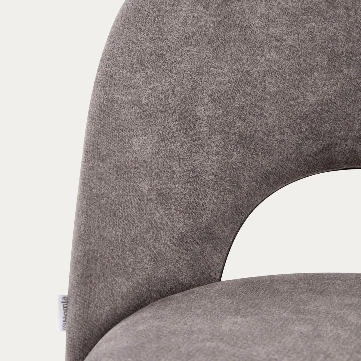 TRIVIO Grey Fabric Chair with Black Metal Legs