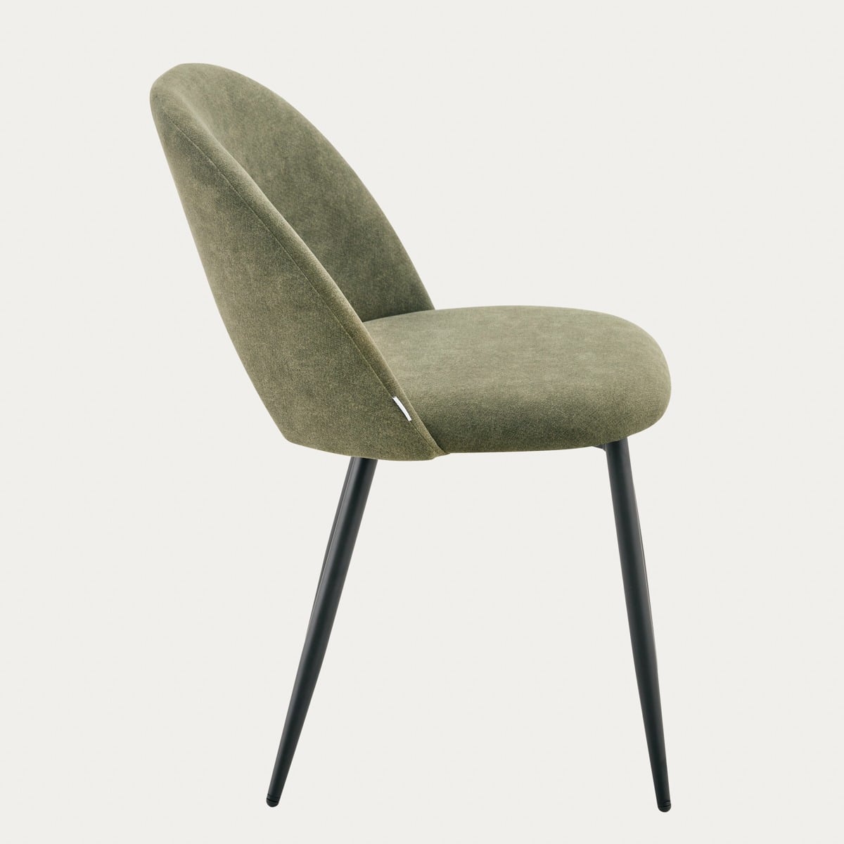 TRIVIO Green Fabric Chair with Black Metal Legs