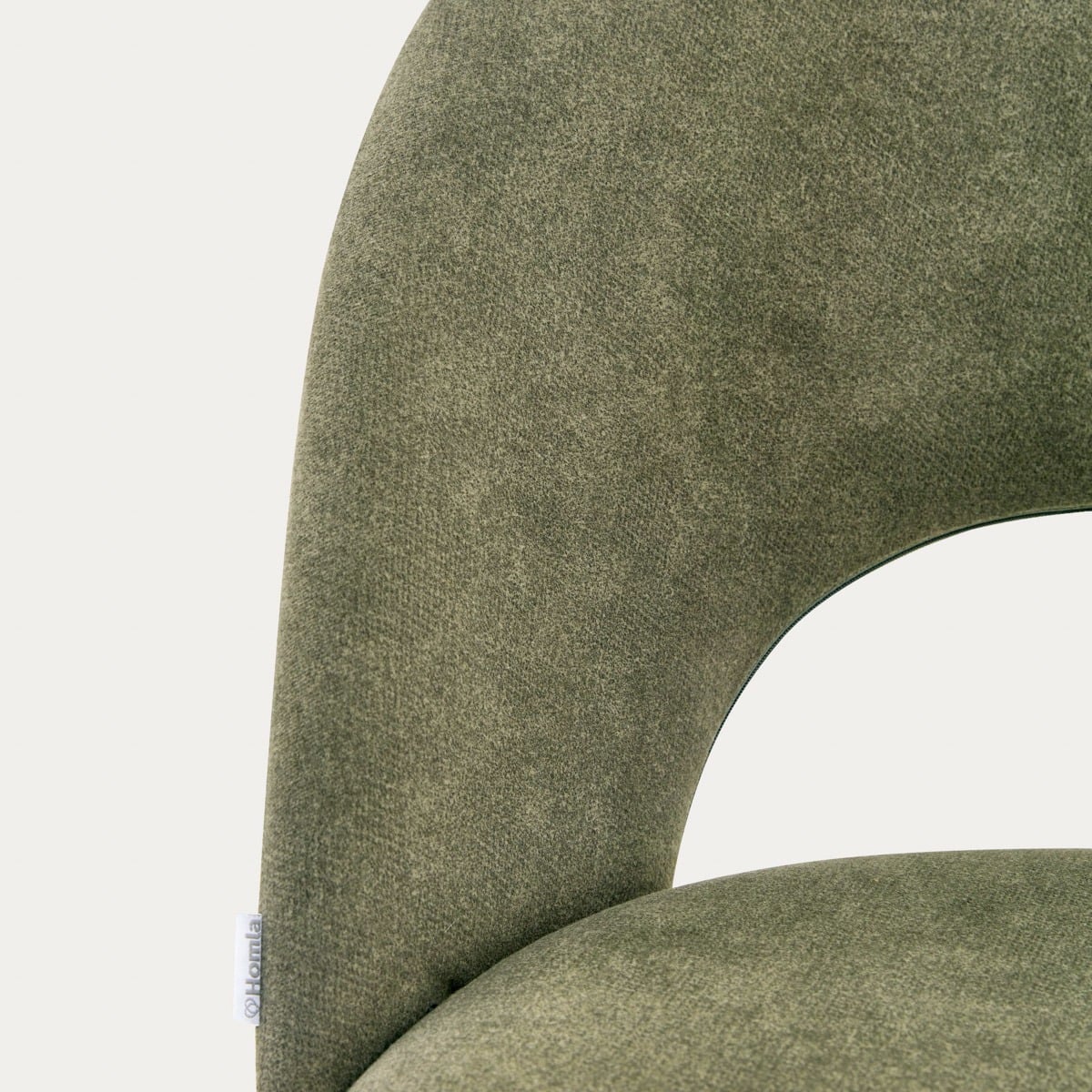 TRIVIO Green Fabric Chair with Black Metal Legs