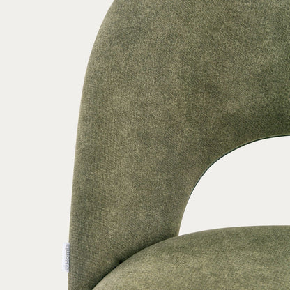TRIVIO Green Fabric Chair with Black Metal Legs
