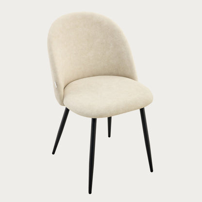FIORA Beige Fabric Chair Upholstered Dining Room Seat
