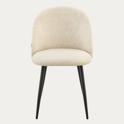 FIORA Beige Fabric Chair Upholstered Dining Room Seat