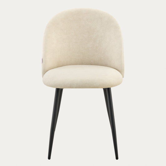 FIORA Beige Fabric Chair Upholstered Dining Room Seat