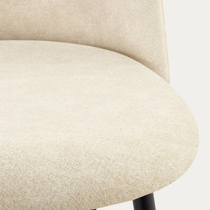 FIORA Beige Fabric Chair Upholstered Dining Room Seat
