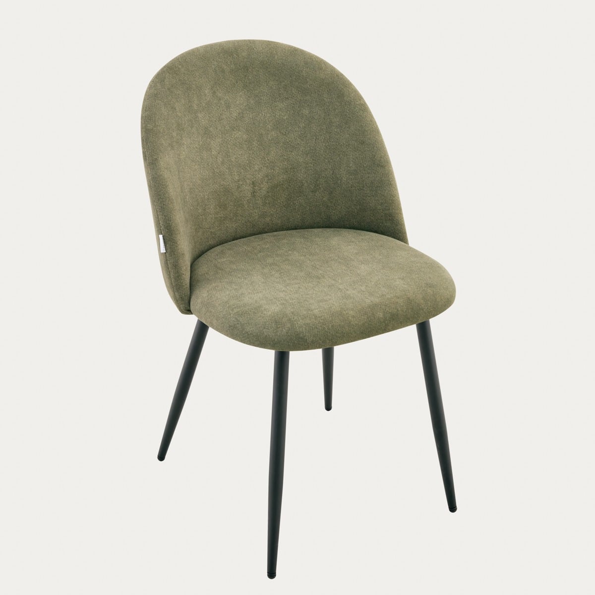 FIORA Green Fabric Chair with Metal Legs