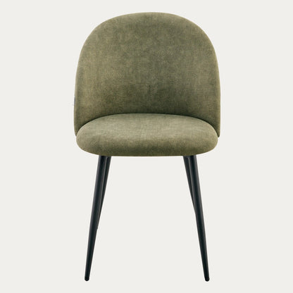 FIORA Green Fabric Chair with Metal Legs