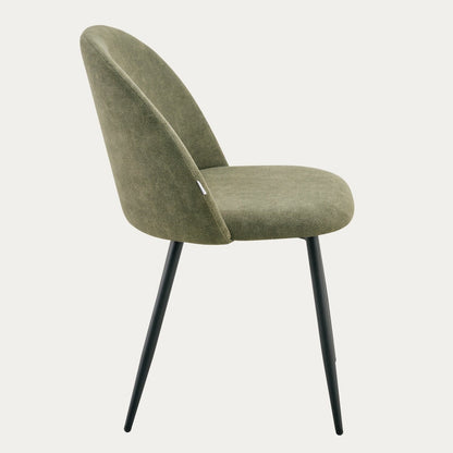 FIORA Green Fabric Chair with Metal Legs