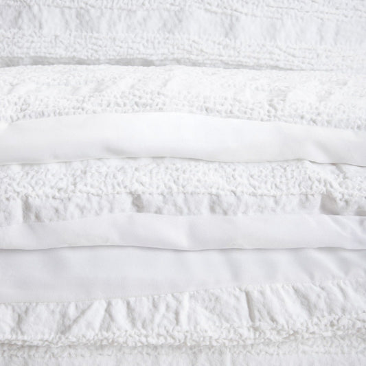REYA White Microfibre Bedding Set with Decorative Texture
