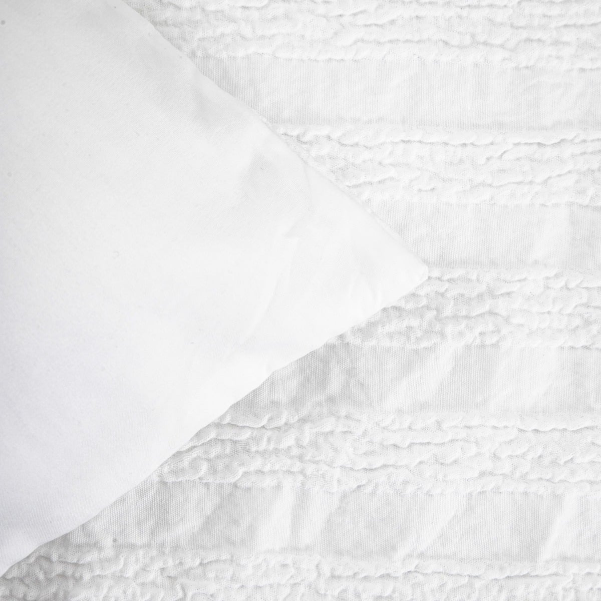 REYA White Microfibre Bedding Set with Decorative Texture