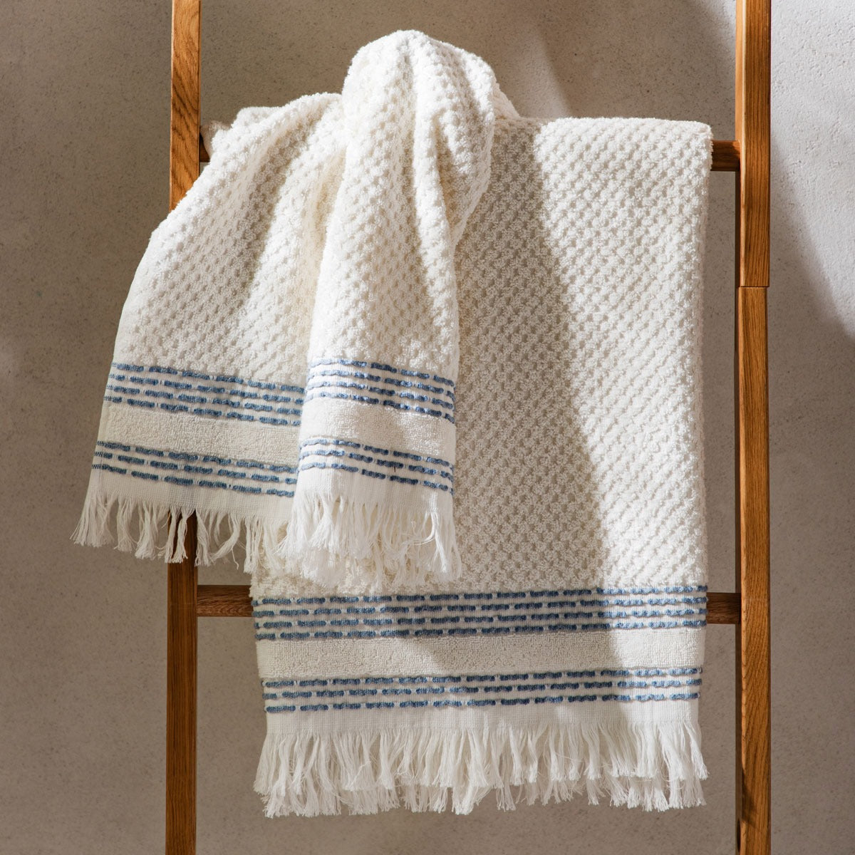 ROSOP Boho Navy Blue Striped Towel 50x90 cm