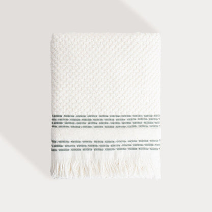 ROSOP Boho Towel with Navy Blue Stripes 70x130 cm