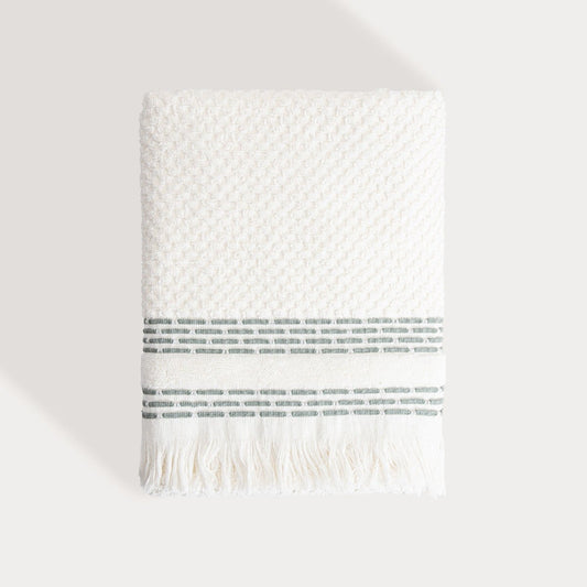 ROSOP Boho Towel with Navy Blue Stripes 70x130 cm