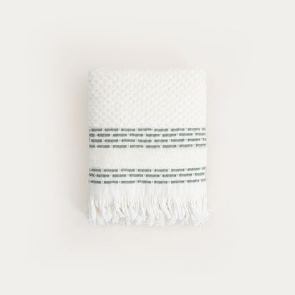 ROSOP Boho Towel with Pistachio Stripes 50x90 cm