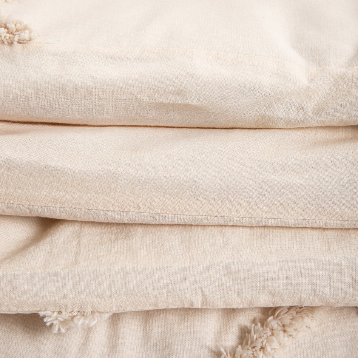 Delia Washed Cotton Beige Duvet Cover Set 160x200 cm