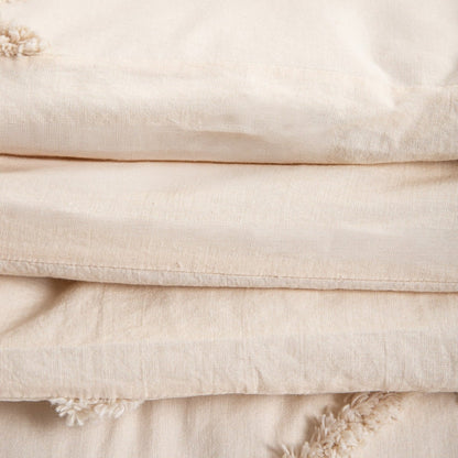 Delia Washed Cotton Beige Duvet Cover Set 160x200 cm