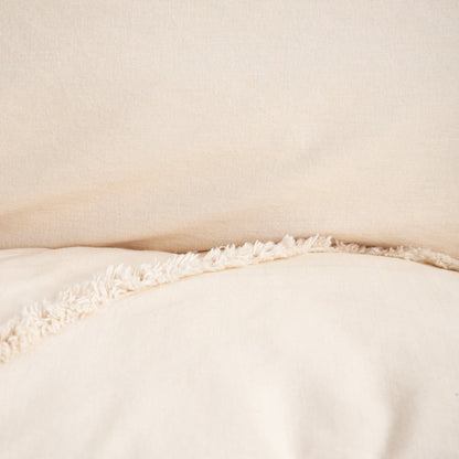 Delia Washed Cotton Beige Duvet Cover Set 160x200 cm