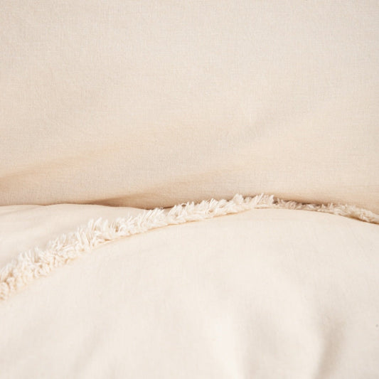 Delia Washed Cotton Beige Duvet Cover Set 160x200 cm