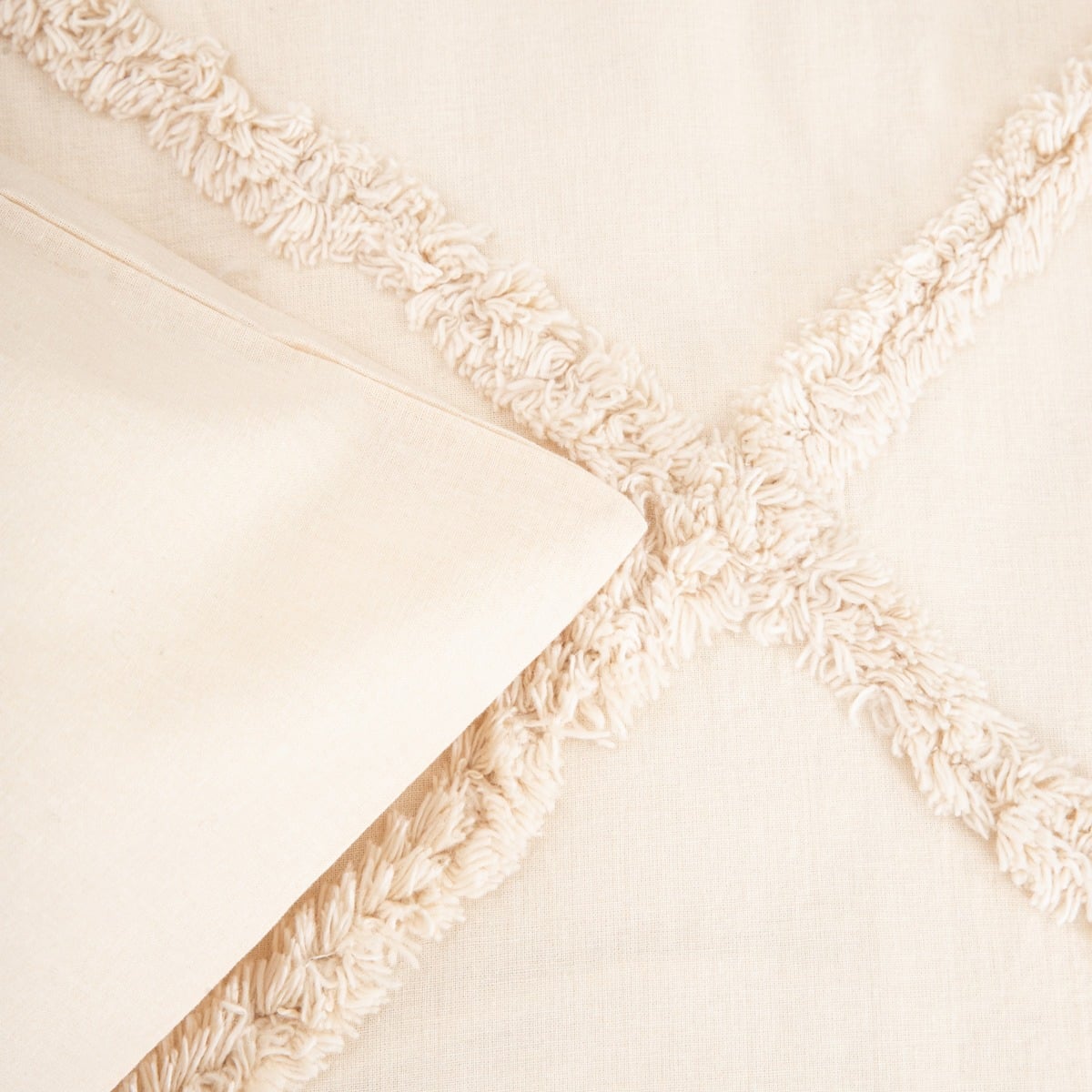 Delia Washed Cotton Beige Duvet Cover Set 160x200 cm