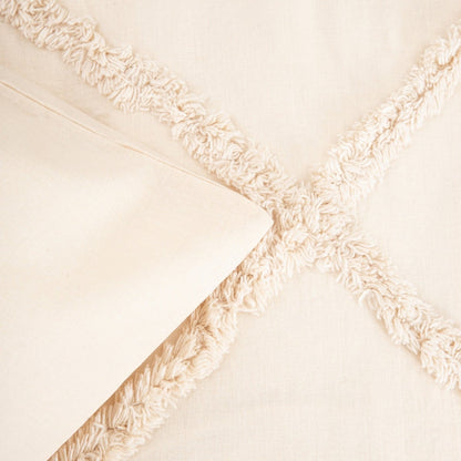 Delia Washed Cotton Beige Duvet Cover Set 160x200 cm