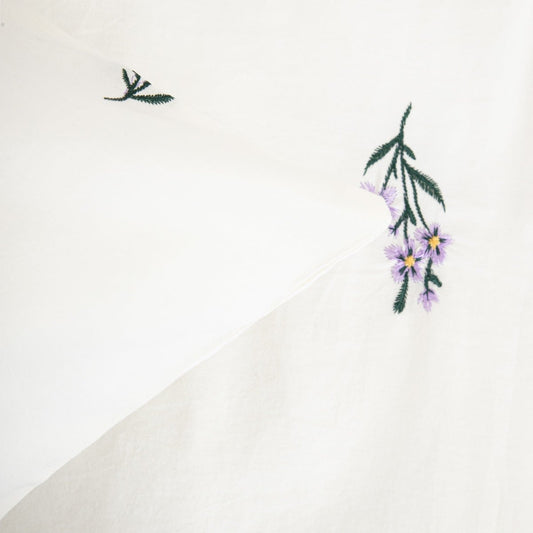 Floral Dream Washed Cotton Bedding Set with Floral Embroidery