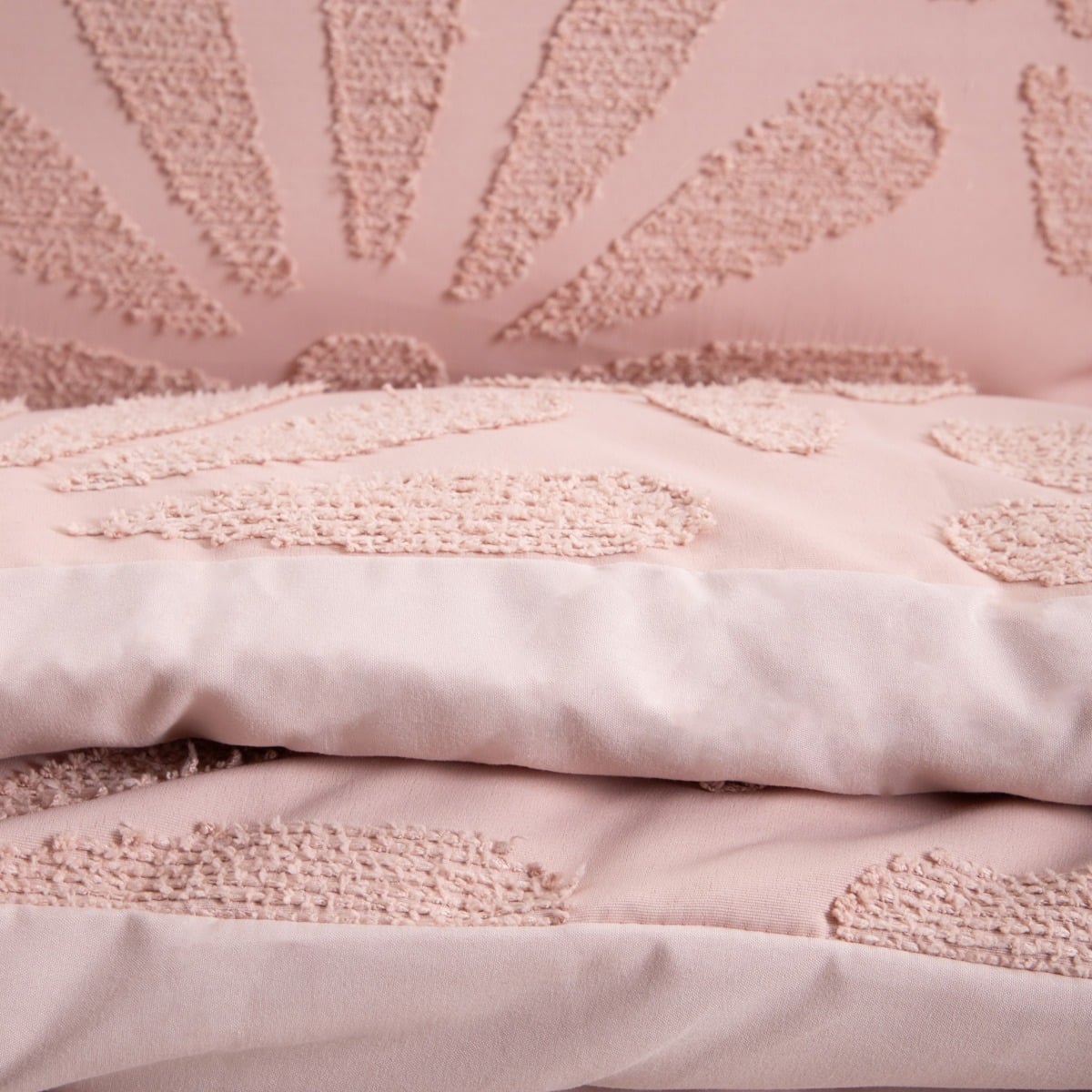 SILVA Microfibre Bedding Set with Floral Stitching Pink 160x200 cm