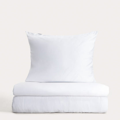 BAMSA Plain Bamboo Satin White Bedding Set 160x200 cm