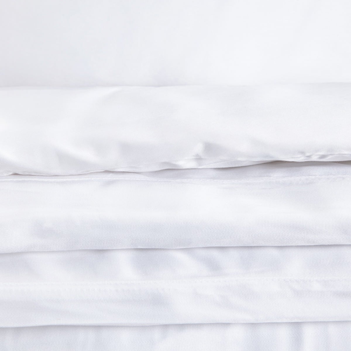 BAMSA Plain Bamboo Satin White Bedding Set 160x200 cm