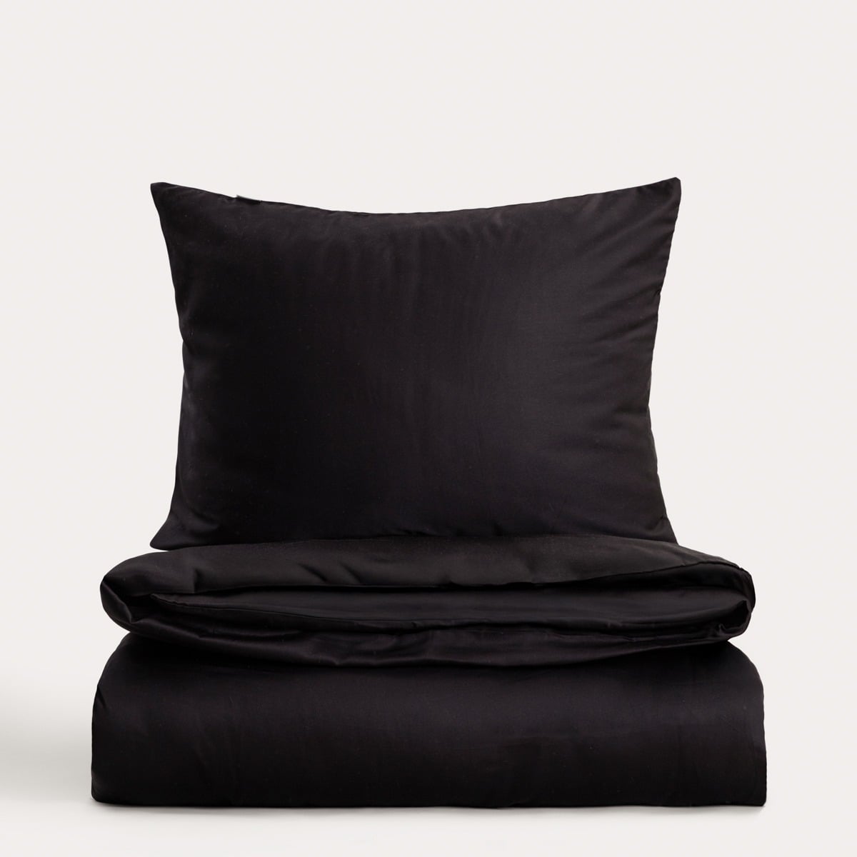 BAMSA Smooth Bamboo Satin Black Bedding Set 160x200 cm