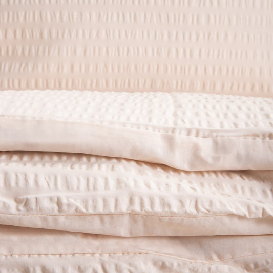 RETIE Cotton Bark Bedding Set Beige 160x200 cm with Pillowcases