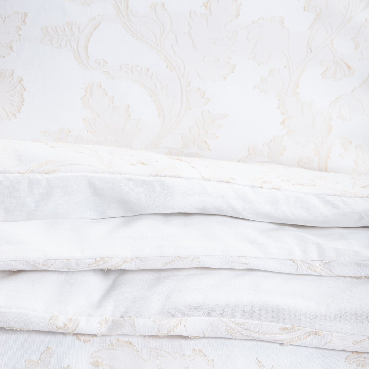 JAKAD Cotton Jacquard Bedding Set White and Beige 220x200 cm