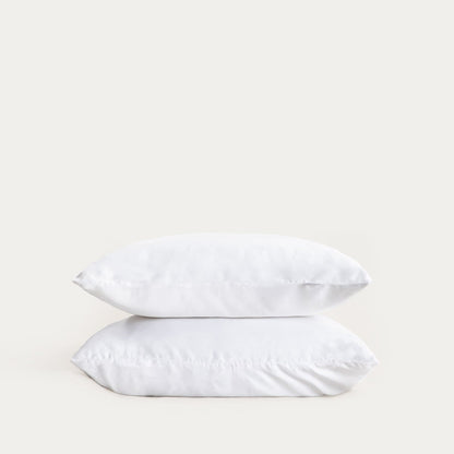 BAMSA Bamboo Satin Pillowcases Set of Two in White 50x60 cm