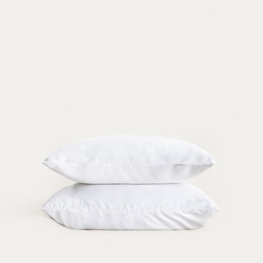 BAMSA Bamboo Satin Pillowcases Set of Two in White 50x60 cm