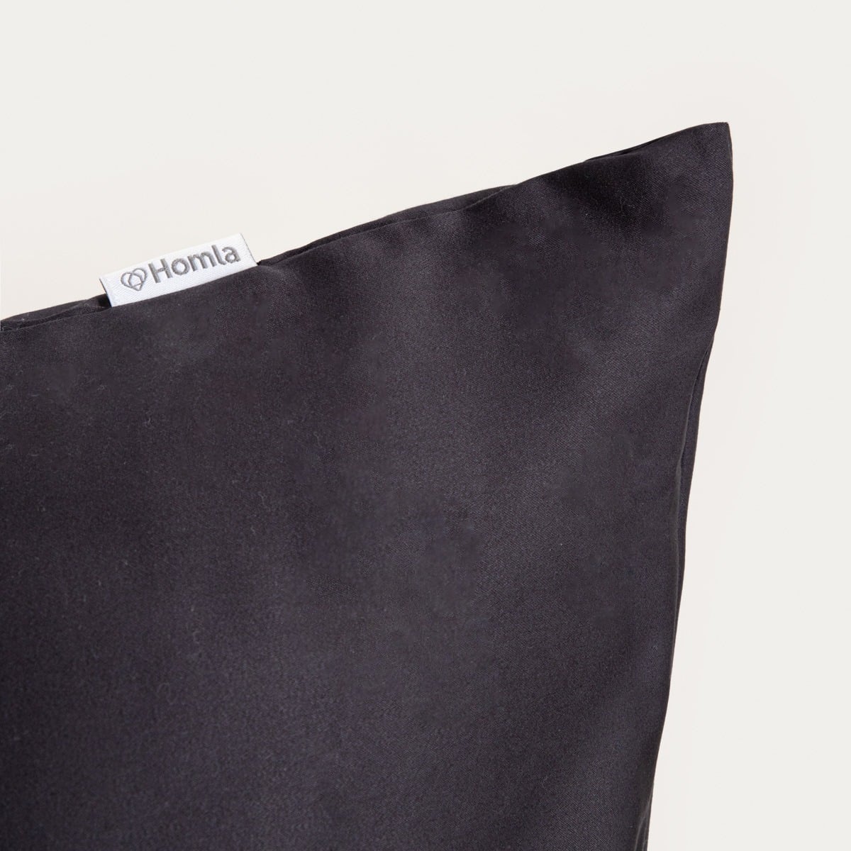 Set of Two BAMSA Bamboo Satin Black Pillowcases 70x80 cm