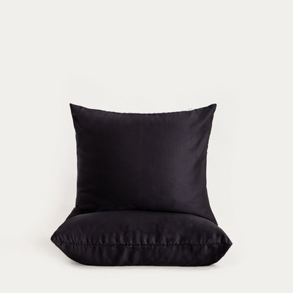 Set of Two BAMSA Babus Satin Black Pillowcases 50x60 cm