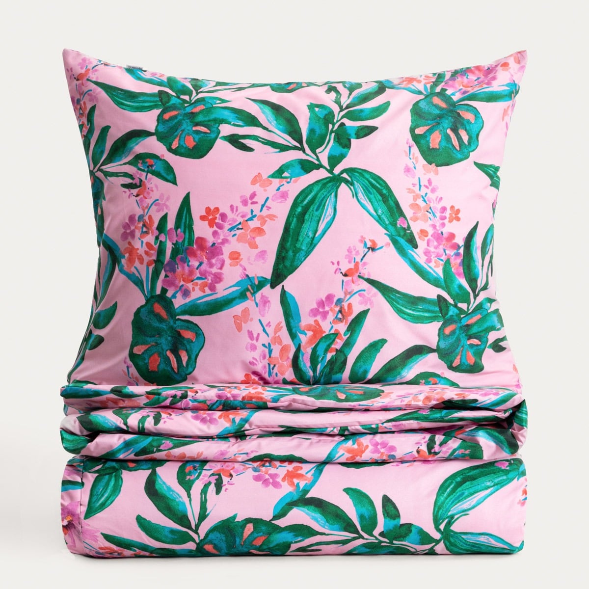 SOLENA Leaf Microfibre Bedding Set 160x200 cm with Pillowcases