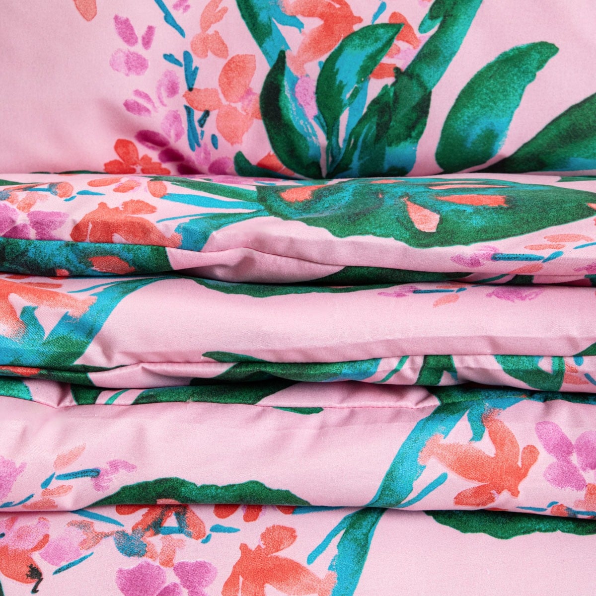 SOLENA Leaf Microfibre Bedding Set 160x200 cm with Pillowcases