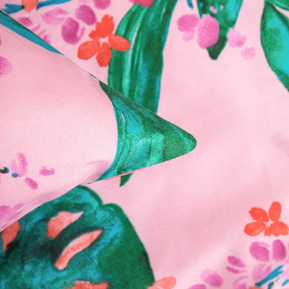 SOLENA Leaf Microfibre Bedding Set 140x200 cm with Pillowcase 70x80 cm