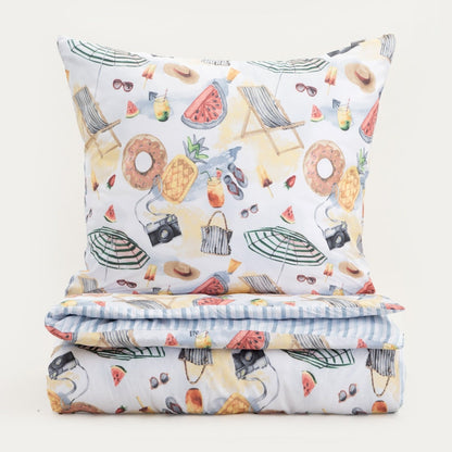 PLAYA Double-Sided Microfibre Bedding Set 160x200 cm with Pillowcases