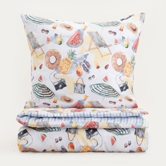 PLAYA Double-Sided Microfibre Bedding Set 160x200 cm with Pillowcases