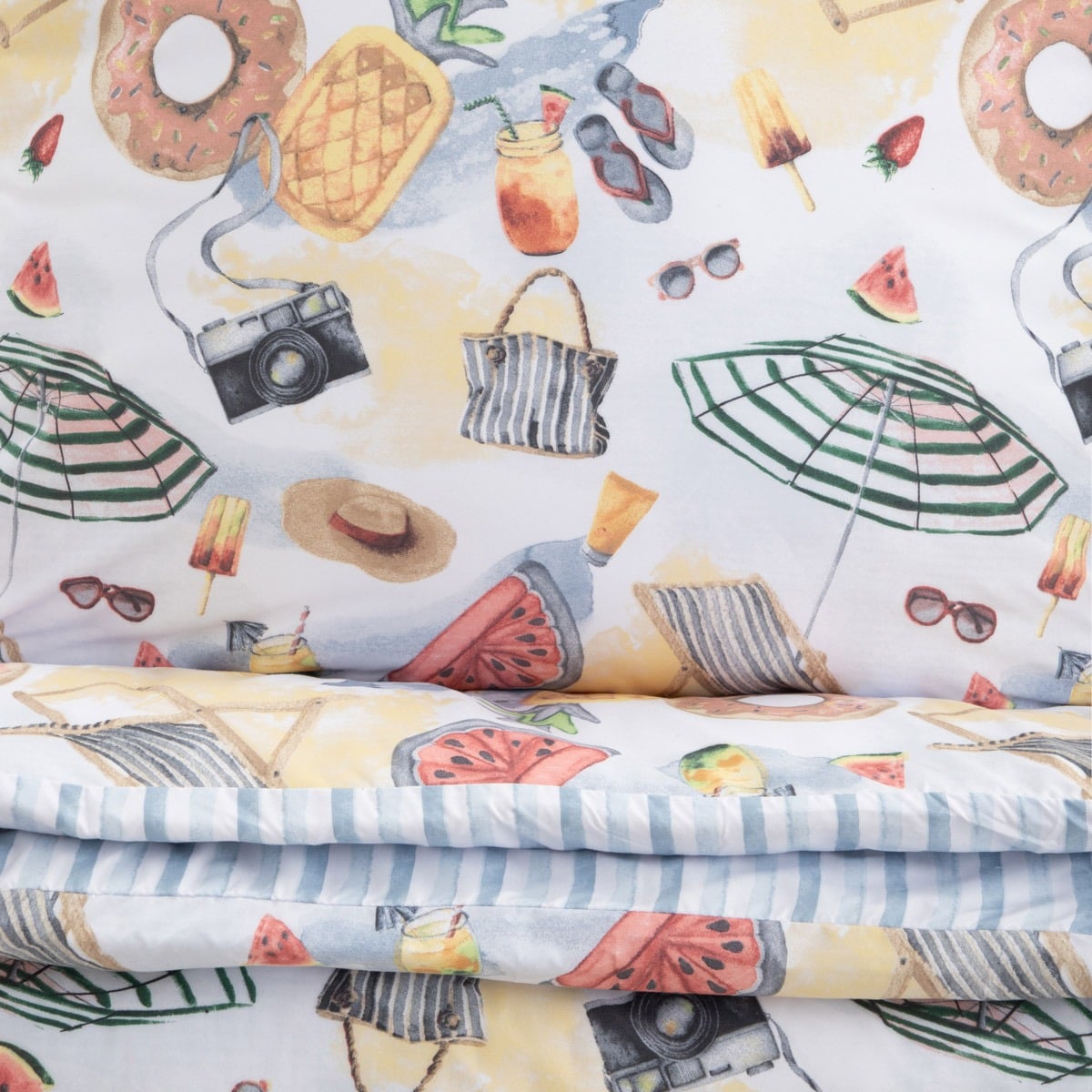 PLAYA Double-Sided Microfibre Bedding Set 160x200 cm with Pillowcases