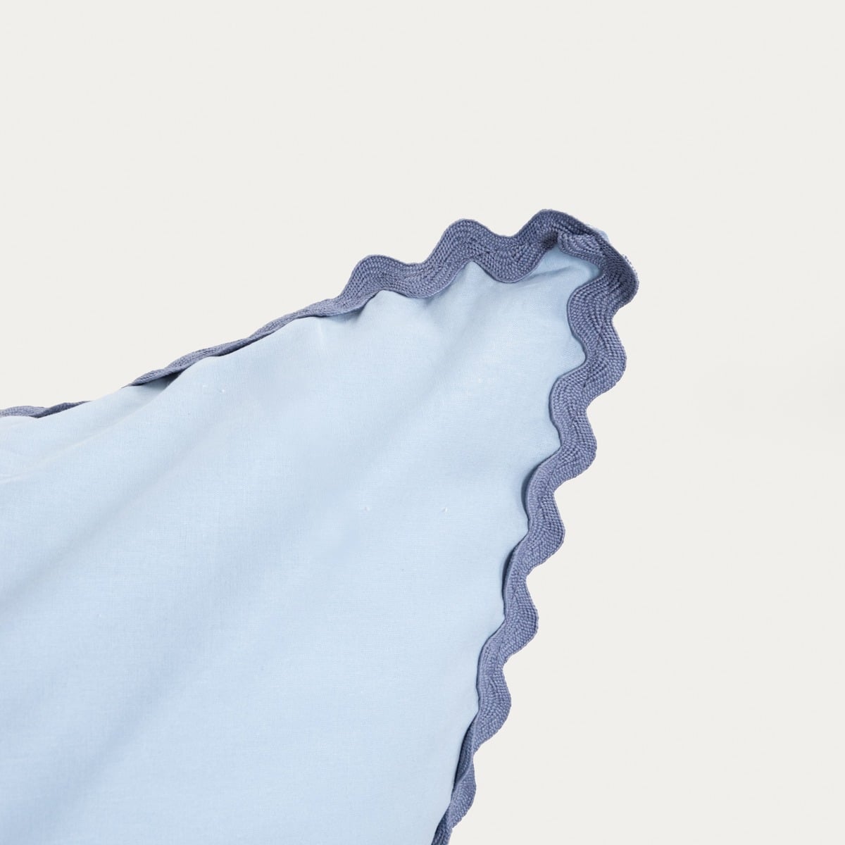 VELA Blue Cotton Bedding Set with Decorative Piping 160x200 cm