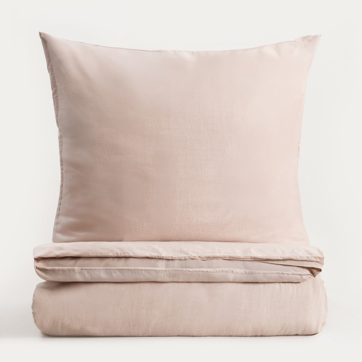 AVELIA Beige Viscose-Blend Satin Bedding Set 140x200 + 70x80 cm
