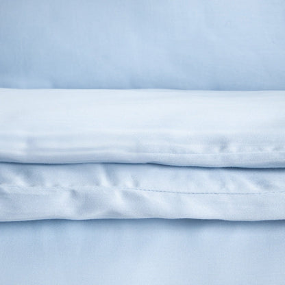 AVELIA Blue Viscose Blend Satin Bedding Set 160x200 + 2 Pillowcases