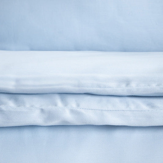 AVELIA Blue Viscose-Blend Satin Bedding Set 140x200 + 70x80 cm
