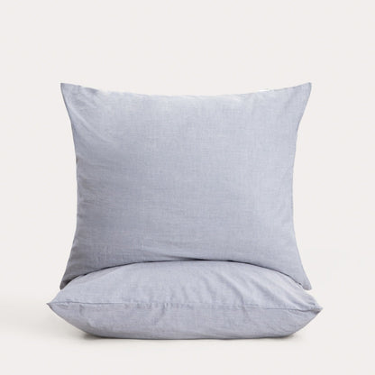 Set of Two GOSSY Cotton Pillowcases in Dyed Blue Threads
